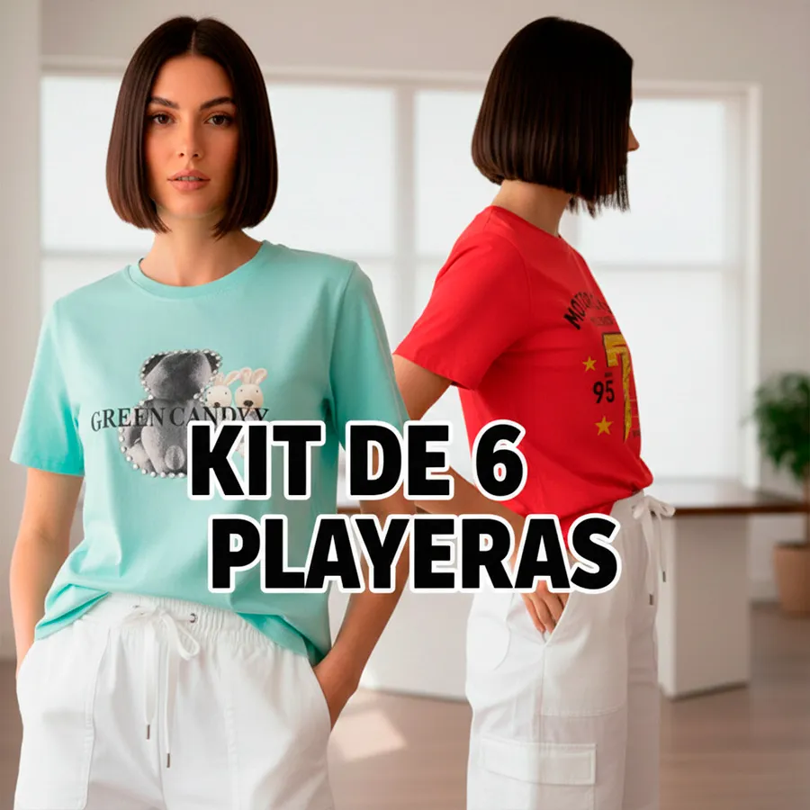 PLA-BRILLA KIT DE 6 PLAYERAS 7846